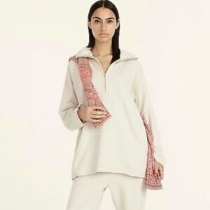 J. Crew university long half zip tunic sweatshirt M